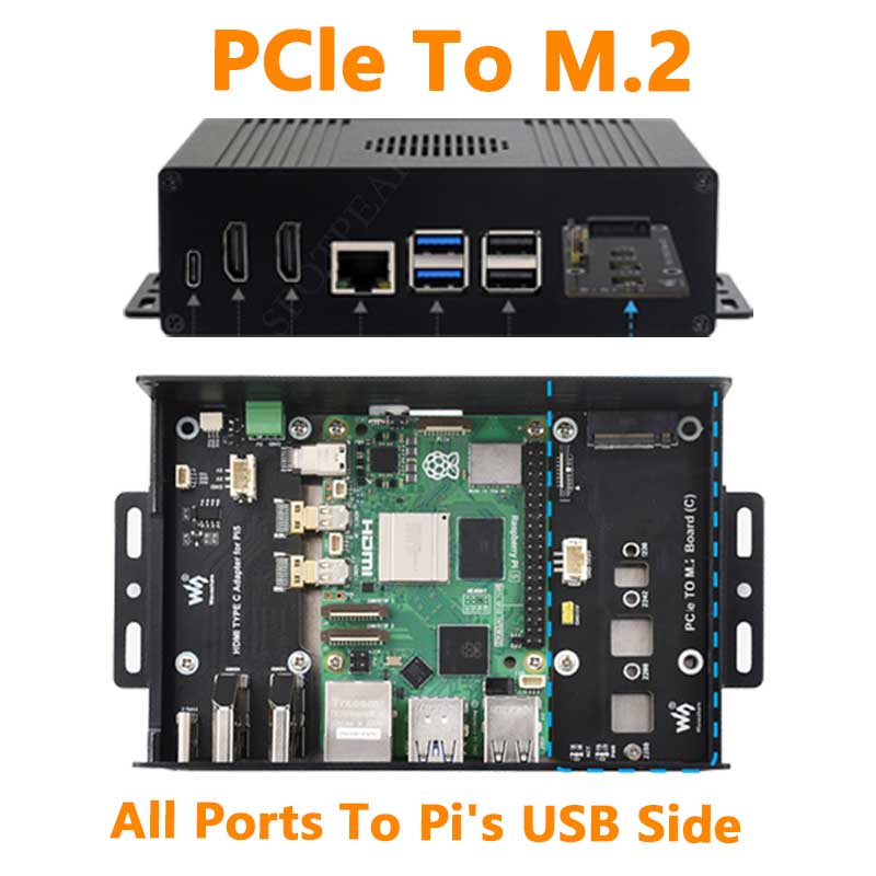 M.2 Ssd - Raspberry Pi 5-boxbehuizing Kit-C PCIe naar
